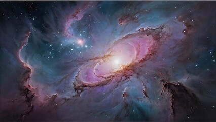 Obraz na płótnie Canvas A Celestial Being Emerges from the Galaxy's Veil Stellar Luminary: Ethereal Wisdom Unveiled