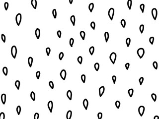 Monochrome freehand watermelon pattern. Doodle drop ink hand drawn texture. Vector illustration
