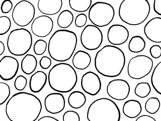 Monochrome freehand circle crosshatch pattern. Doodle hatch ink hand drawn texture. Vector illustration