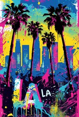 graffiti on the street in LA illustration