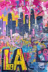 Obraz premium graffiti on the street in LA illustration