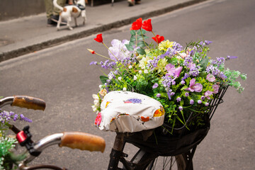 bicycle with flowers