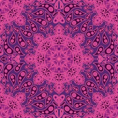 Summer floral print seamless mandala flower pattern for fabrics and wrapping paper and kids clothes textiles