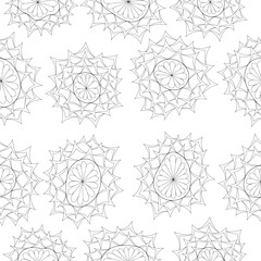 Seamless vector pattern in zenart style for fabrics, wallpaper or background. Seamless vector pattern with abstract tracing patterns.