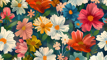 colorful floral background - obrazy, fototapety, plakaty