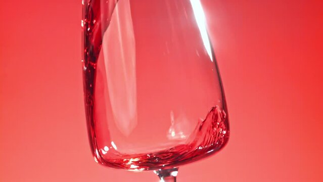 Super slow motion red wine. High quality FullHD footage