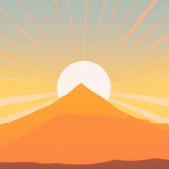 Background, sunrise, sun, halo, mountains, crisp and clear, gradation
