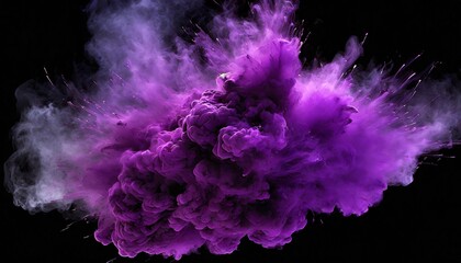 purple explosion smoke isolated on transparent background