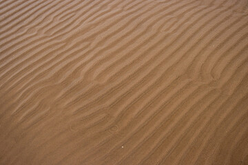 Seamless wet sand with sea water on a whole background. Empty wavy sandy sea bottom. Exotic Sandy...