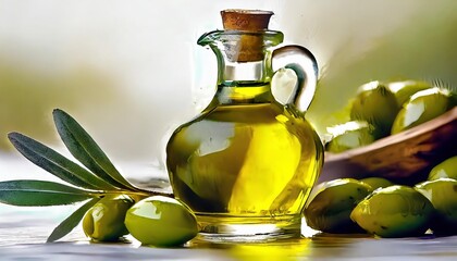 olive oil container bottle on white background