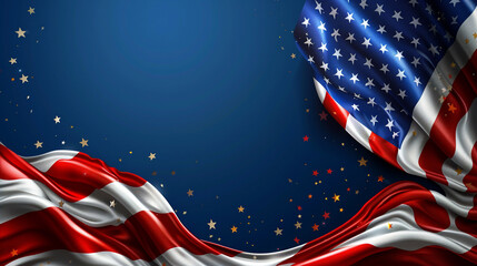 4th July Independence Day background with American flag