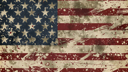Fototapeta na wymiar 4th July Independence Day background with American flag