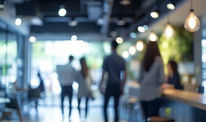 Fototapeta premium Business Office with Blue Background