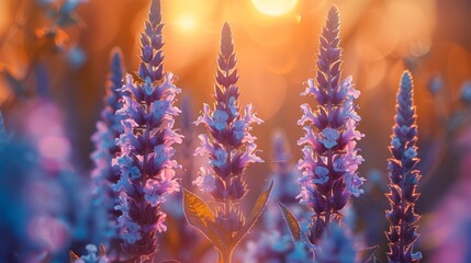 A close up of a field full of purple flowers, AI - Powered by Adobe