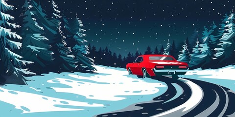 muscle car illustration, motors, roadtrips, ai image of cars