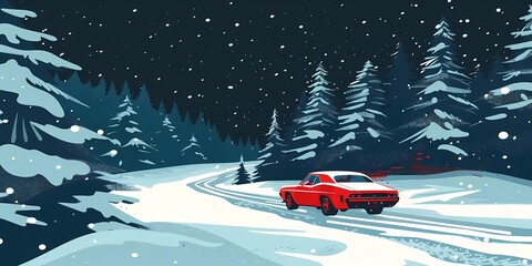 muscle car illustration, motors, roadtrips, ai image of cars