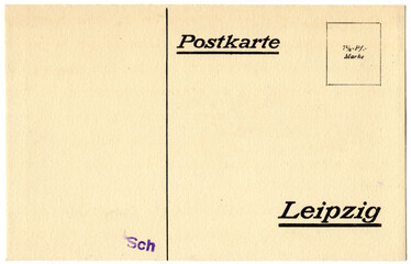 Alte Postkarte blanko - Leipzig mit 7 1/2 Pfennig Briefmarke