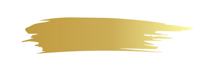 Gold paint brush stroke, ink splatter and artistic design element