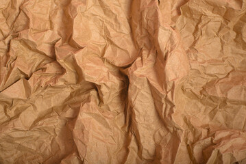 Wrinkled craft paper. Textured background