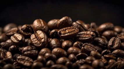 Black coffee beans that need to be ground in order to get amazing coffee.