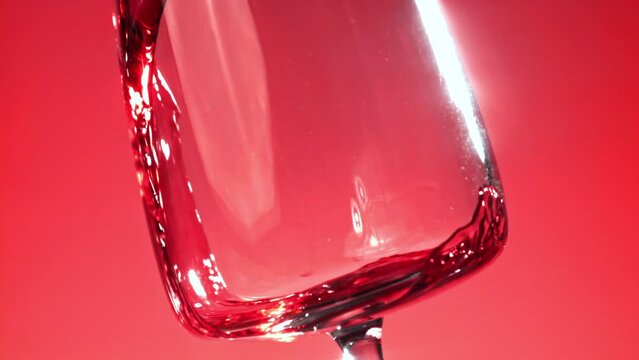 Super slow motion red wine. High quality FullHD footage