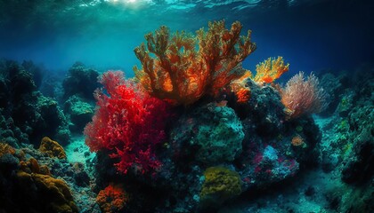 colorful coral reef cut out