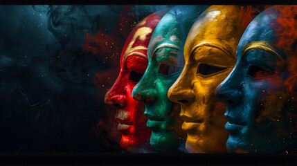 Drama Masks , colors