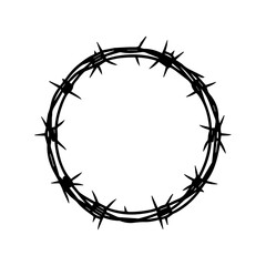 Circular barbed wire frame