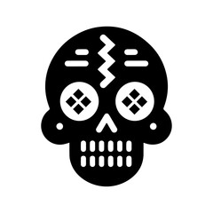 Vector illustration of a minimalist black and white skull