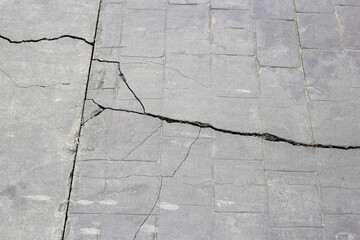 Crack concrete floor texture background.