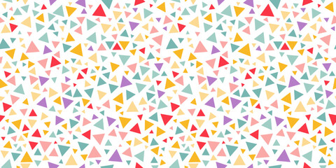 Geometric Seamless Pattern. Vector Abstract Background with Triangle Shapes. Vibrant Colorful Random Colored Texture