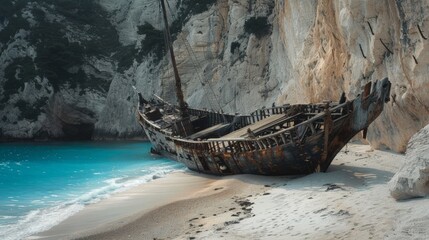 Boat on Shore by Water