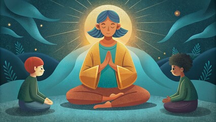 The Peacemaker A person is shown mediating a conflict between two others bringing them to a peaceful resolution. This illustration represents