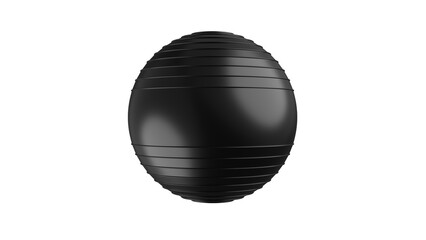 Black rubber stability TRX ball for fitness isolated on transparent and white background. Sport concept. 3D render