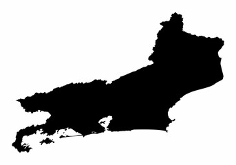 Rio de Janeiro State silhouette map