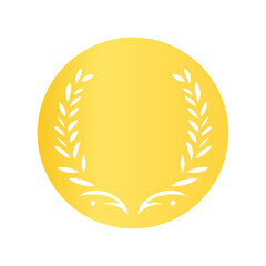golden laurel wreath, circle shape vector