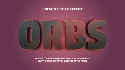 Editable Text Effect Orbs 3D Vector Template