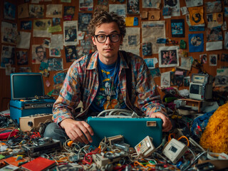 Jovem e Geek: Conectado ao Futuro com Tecnologia e Criatividade