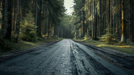 Obraz premium Wet Forest Path