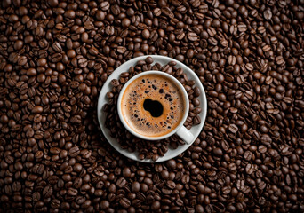 Naklejka premium Aroma Envolvente: Desfrute de uma Xícara de Café Tentadora