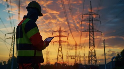 Obraz premium engineer at pylon