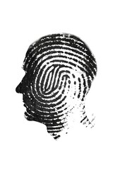 A head with a fingerprint on it