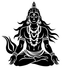 lord, Shiv sitting on a stone.