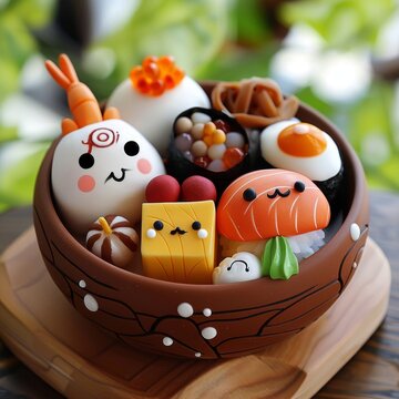 Cute Hitsumabushi food, 3d clay icon