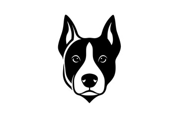 Dog Head silhouette  vector art illustration