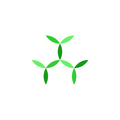 leaves green logo biochemistry icon vector