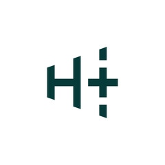 letter h with medical cross hospital clinic logo vector icon