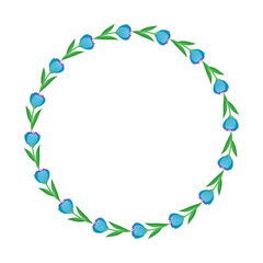 Vector hand drawn spring floral frame on white