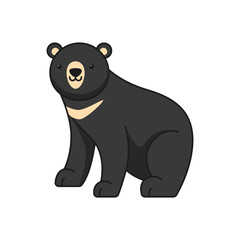 Cartoon Black Bear Vector Illustration
