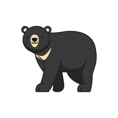 Cartoon Black Bear Vector Illustration